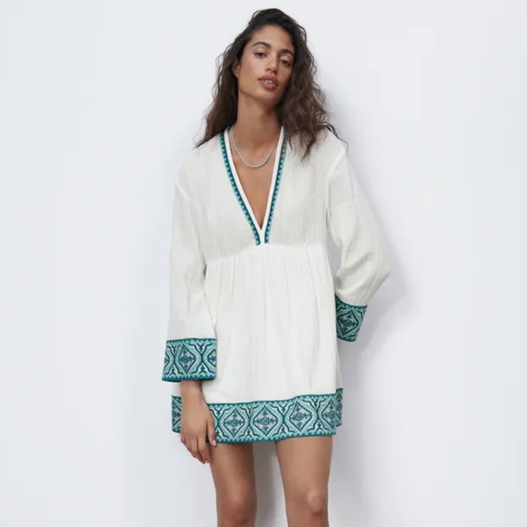 combination textured dress zara